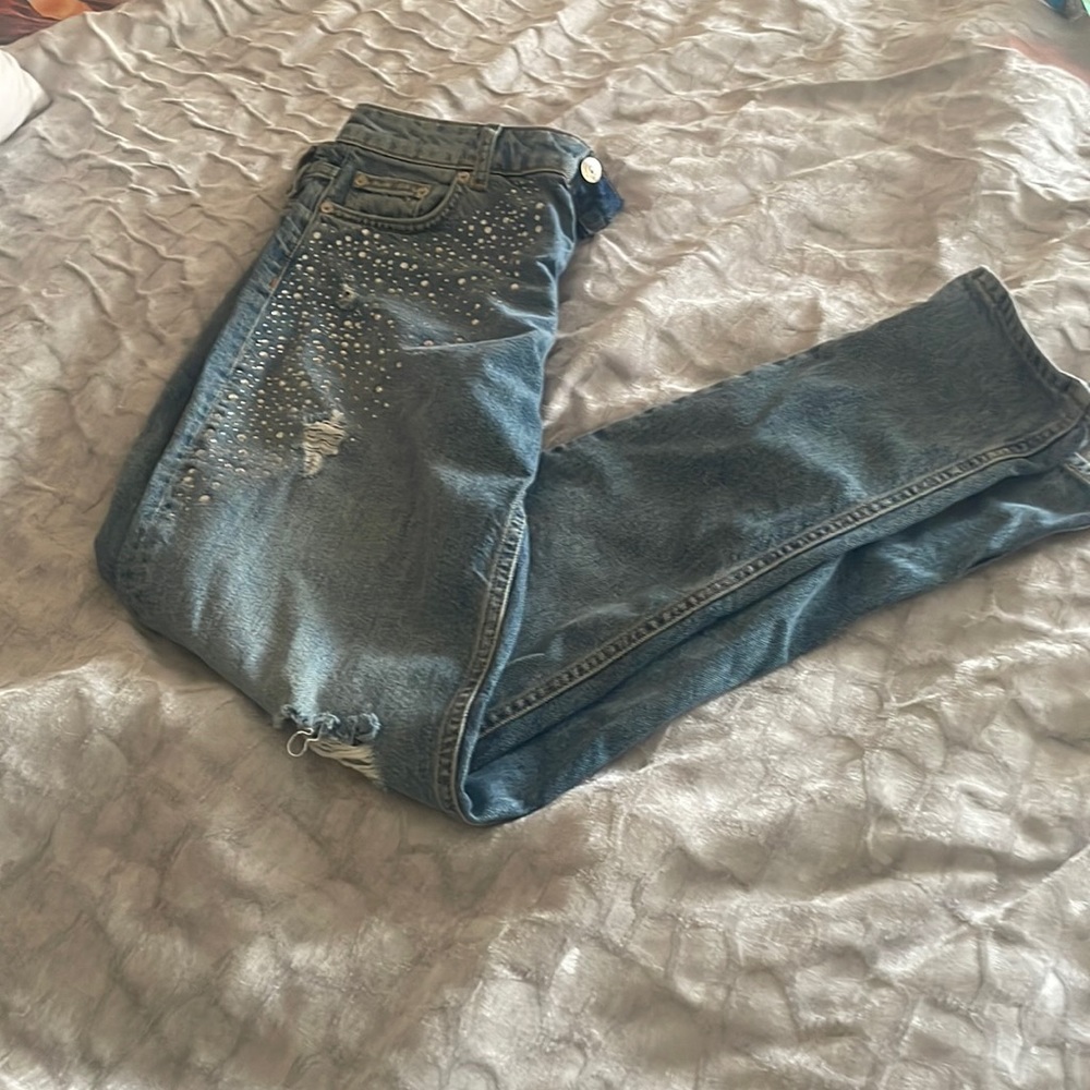 Bedazzled denim jeans